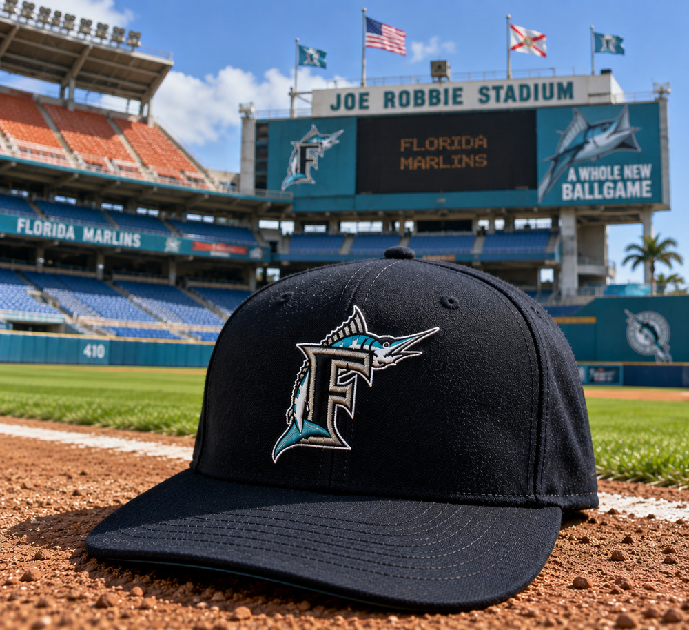 Florida Marlins New Era Diamond Collection Pro Model Hat 7 USA Vintage Wool MLB
